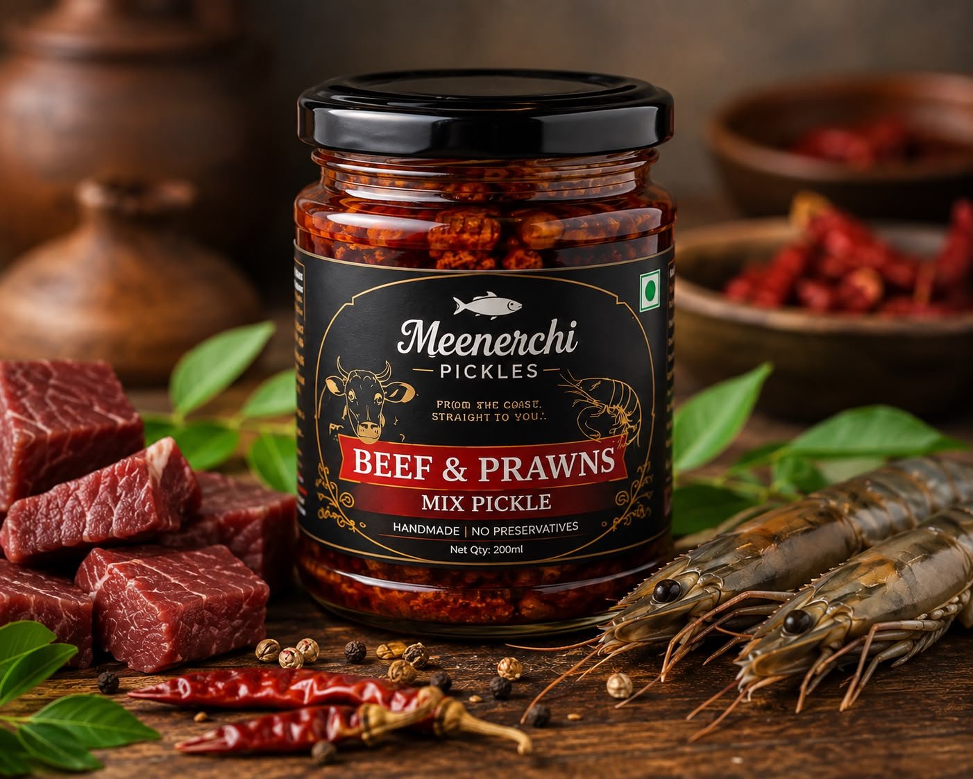 Meenerchi Pickles Beef & Prawns Mix - Image 3