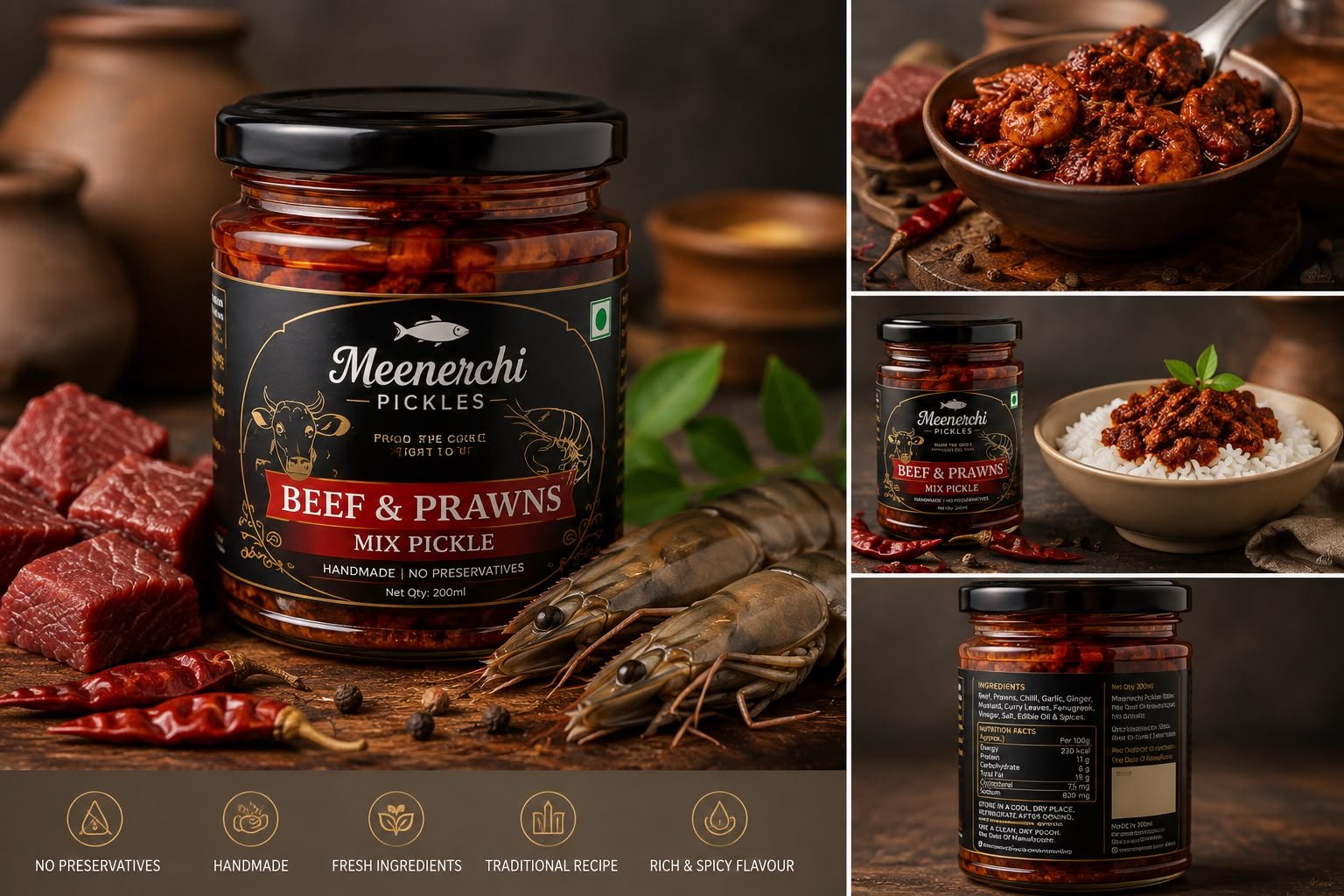 Meenerchi Pickles Beef & Prawns Mix